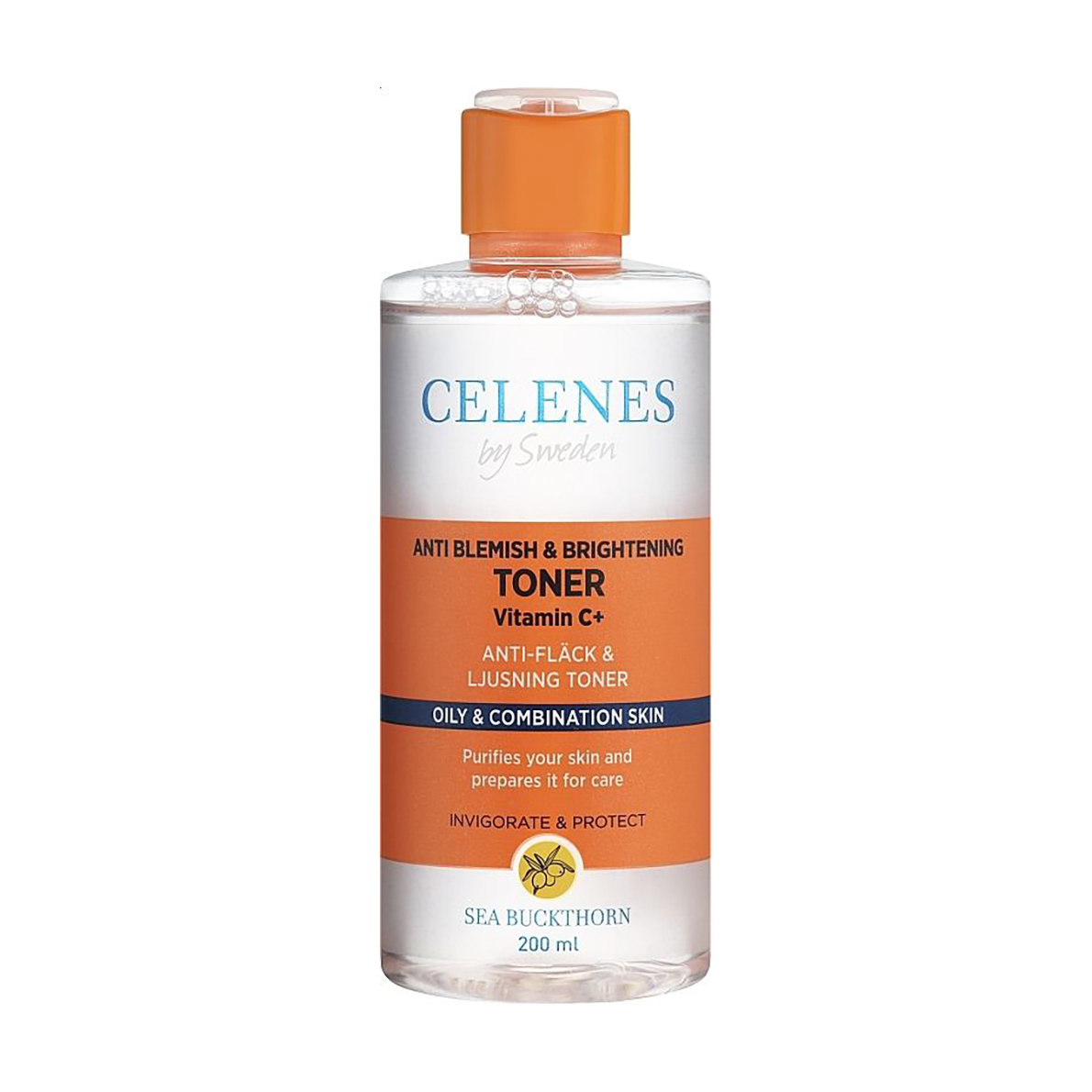 Освітлювальний тонік Celenes Sea Buckthorn Anti Blemish &amp; Brightening Toner для жирної та комбінованої шкіри обличчя, 200 мл